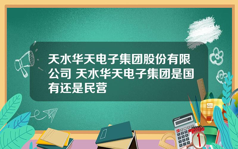 天水华天电子集团股份有限公司 天水华天电子集团是国有还是民营